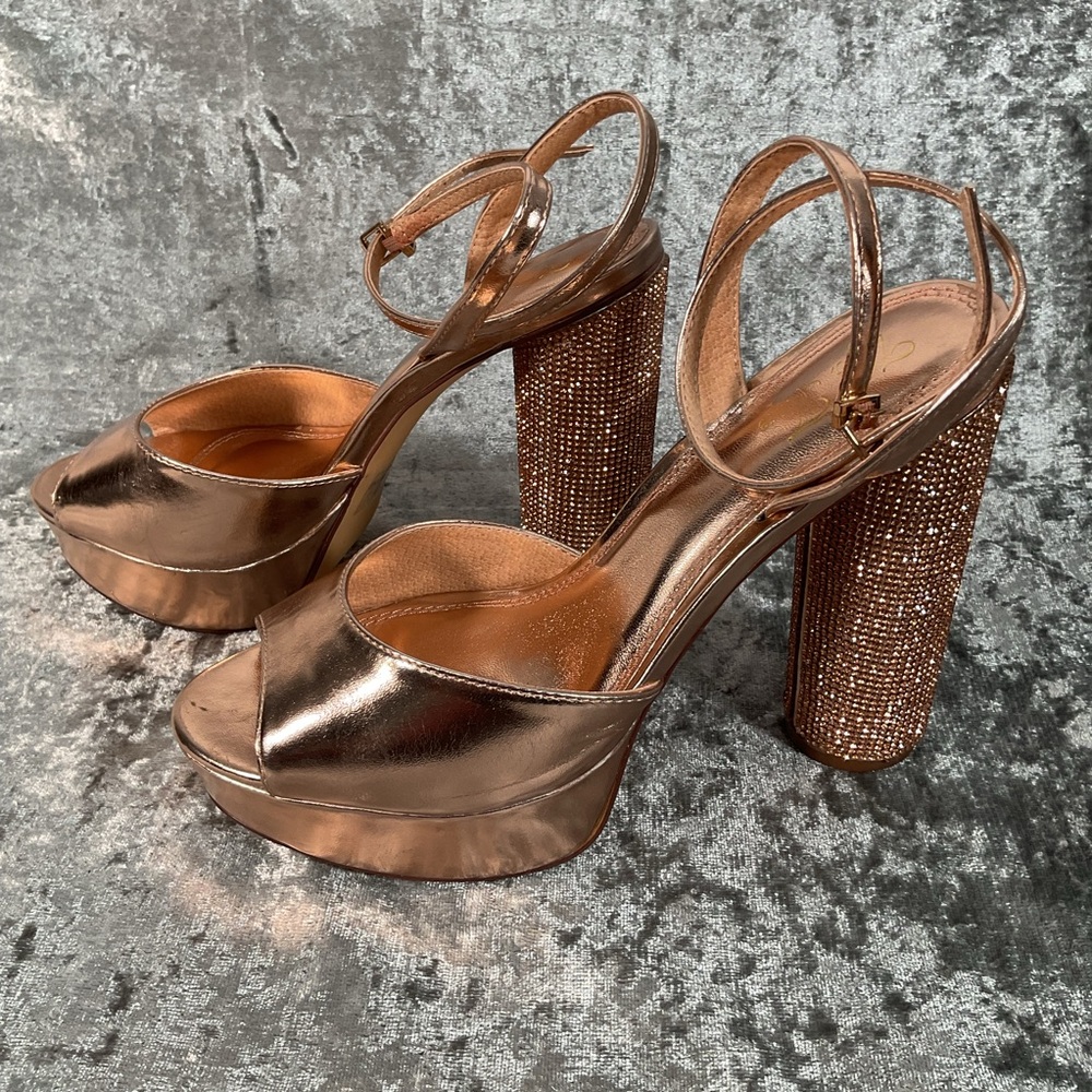 Shimmering Bronze Platform Heels